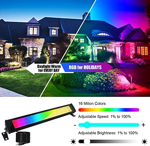 2 Pack 50W RGB Wall Washer Light, Stage Wash Light Bar, RGB Light Bar, Warm 3000K & 16 Million Colors&Timing&, alternate view