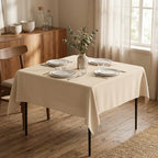 2 Pack 54 x 54 Inch Tablecloths Square Beige Table Cover in 54 x 54 Inch in Beige, alternate view 2