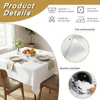 2 Pack 54 x 54 Inch Tablecloths Square White Table Cover in 54 x 54 Inch in White, alternate view 4
