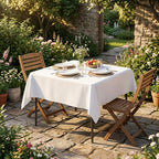 2 Pack 54 x 54 Inch Tablecloths Square White Table Cover in 54 x 54 Inch in White, alternate view 6