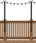 2 Pack 5Ft String Light Poles, Outside String Lights, Outdoor Light Poles, Metal Poles Stand for Patio