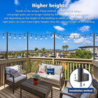 2 Pack 5Ft String Light Poles, Outside String Lights, Outdoor Light Poles, Metal Poles Stand for Patio, alternate view 6