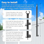 2 Pack 5Ft String Light Poles, Outside String Lights, Outdoor Light Poles, Metal Poles Stand for Patio, alternate view 7