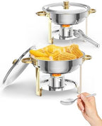 2 Pack 5QT Chafing Dishes for Buffet, 201 Stainless Steel, Easy to Clean
