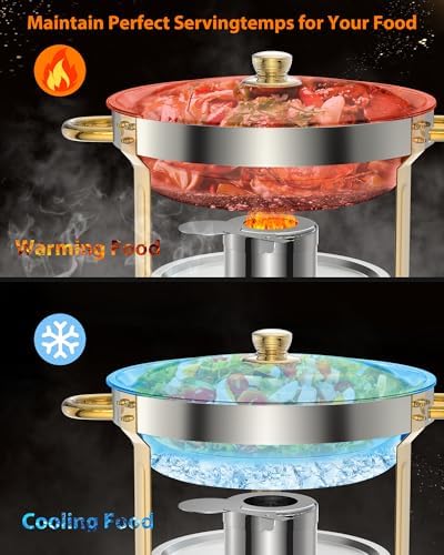 2 Pack 5QT Chafing Dishes for Buffet, 201 Stainless Steel, Easy to Clean, alternate view 5