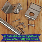 2 Pack 6.5 FT Stainless Steel String Lights Pole Bracket/Holder for Deck Railing Wood Posts, Black in Black, alternate view 2
