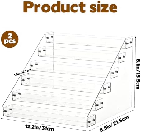 2 Pack 6 Tier Cookie Display Stand Clear Acrylic Tiered Tiered Dessert Stand for Bakers Vendors Parties Craft, alternate view
