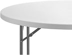 2 Pack! 60" Round Granite White Plastic Folding Banquet Table, Heavy Duty, Modern Design, Indoor & Outdoor Use, alternate