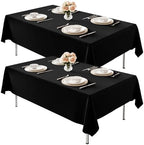 2 Pack 60 x 102 Inch Tablecloths Rectangle Black in 60 x 102 Inch in Black