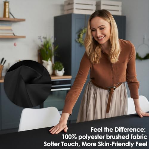 2 Pack 60 x 102 Inch Tablecloths Rectangle Black in 60 x 102 Inch in Black, alternate view 2