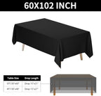 2 Pack 60 x 102 Inch Tablecloths Rectangle Black in 60 x 102 Inch in Black, alternate view 3