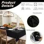 2 Pack 60 x 102 Inch Tablecloths Rectangle Black in 60 x 102 Inch in Black, alternate view 4
