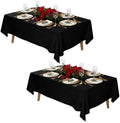 2 Pack 60 x 102 Inch Tablecloths Rectangle Black Table Cover in 60 x 102 Inch in Black