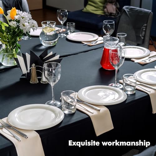 2 Pack 60 x 102 Inch Tablecloths Rectangle Black Table Cover in 60 x 102 Inch in Black, alternate view 2