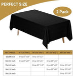 2 Pack 60 x 102 Inch Tablecloths Rectangle Black Table Cover in 60 x 102 Inch in Black, alternate view 3