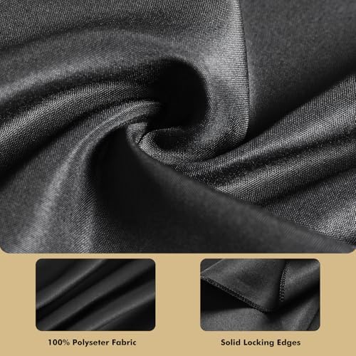 2 Pack 60 x 102 Inch Tablecloths Rectangle Black Table Cover in 60 x 102 Inch in Black, alternate view 4