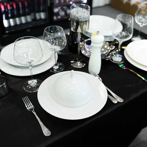 2 Pack 60 x 102 Inch Tablecloths Rectangle Black Table Cover in 60 x 102 Inch in Black, alternate view 6