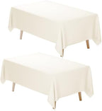 2 Pack 60 x 102 Inch Tablecloths Rectangle Ivory Table Cover in 60 x 102 Inch in Ivory