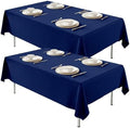 2 Pack 60 x 102 Inch Tablecloths Rectangle Navy Blue Table Cover in 60 x 102 Inch in Navy Blue