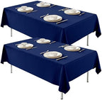 2 Pack 60 x 102 Inch Tablecloths Rectangle Navy Blue Table Cover in 60 x 102 Inch in Navy Blue