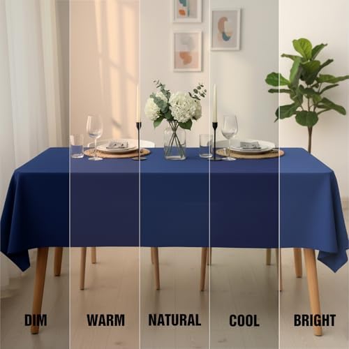 2 Pack 60 x 102 Inch Tablecloths Rectangle Navy Blue Table Cover in 60 x 102 Inch in Navy Blue, alternate view 5
