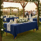 2 Pack 60 x 102 Inch Tablecloths Rectangle Navy Blue Table Cover in 60 x 102 Inch in Navy Blue, alternate view 6
