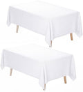 2 Pack 60 x 102 Inch Tablecloths Rectangle White Table Cover in 60 x 102 Inch in White