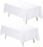 2 Pack 60 x 102 Inch Tablecloths Rectangle White Table Cover in 60 x 102 Inch in White
