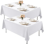 2 Pack 60 x 84 Inch Tablecloths Rectangle White in 60 x 84 Inch in White