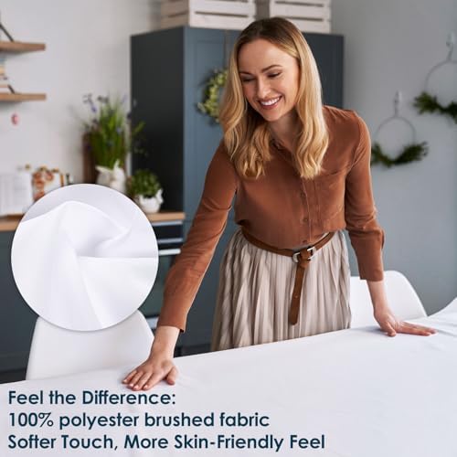 2 Pack 60 x 84 Inch Tablecloths Rectangle White in 60 x 84 Inch in White, alternate view 2