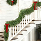 2 Pack 6FT Christmas Norfolk Pine Garland, Realistic Green Artificial Pine Garland, Unlit Christmas Greenery for, alternate