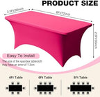 2 Pack 6FT Fuchsia Spandex Table Cloth 72 x 30 Inch in 72 x 30 Inch, alternate view 4
