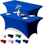 2 Pack 6FT Royal Blue Spandex Table Cloth 72 x 30 Inch in 72 x 30 Inch