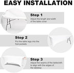2 Pack 6FT White Spandex Table Cloth 72 x 30 Inch in 72 x 30 Inch, alternate view 5