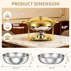 2 Pack 6QT Chafing Dish for Buffet with Golden Lids, alternate view 2