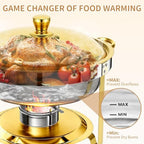 2 Pack 6QT Chafing Dish for Buffet with Golden Lids, alternate view 6
