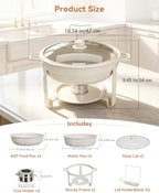 2 Pack 6QT Maifanite-Coated Chafing Dishes Set White, alternate view 2