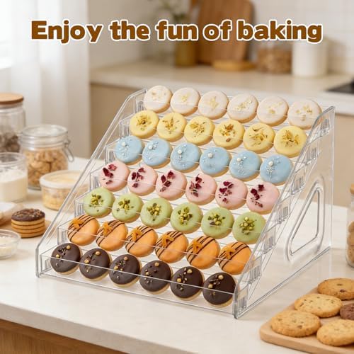 2 Pack 7 Tier Cookie Display Stand Clear Acrylic Tiered Tiered Dessert Stand for Bakers Vendors Parties Craft, alternate view