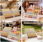 2 Pack 7 Tier Cookie Display Stand Clear Acrylic Tiered Tiered Dessert Stand for Bakers Vendors Parties Craft, alternate view