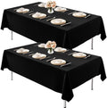 2 Pack 70 x 120 Inch Tablecloths Rectangle Black in 70 x 120 Inch in Black
