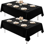 2 Pack 70 x 120 Inch Tablecloths Rectangle Black in 70 x 120 Inch in Black