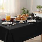 2 Pack 70 x 120 Inch Tablecloths Rectangle Black in 70 x 120 Inch in Black, alternate view 5