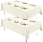 2 Pack 70 x 120 Inch Tablecloths Rectangle Ivory Table Cover in 70 x 120 Inch in Ivory