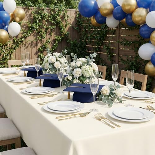 2 Pack 70 x 120 Inch Tablecloths Rectangle Ivory Table Cover in 70 x 120 Inch in Ivory, alternate view 2
