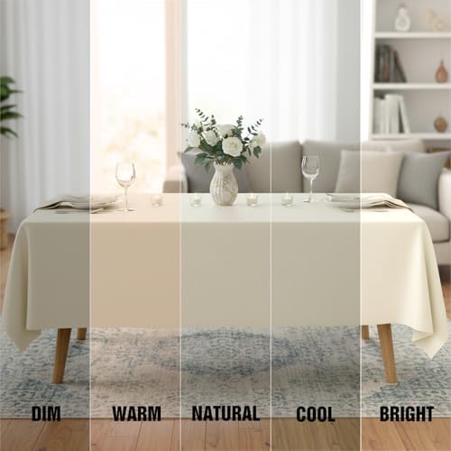 2 Pack 70 x 120 Inch Tablecloths Rectangle Ivory Table Cover in 70 x 120 Inch in Ivory, alternate view 5