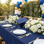 2 Pack 70 x 120 Inch Tablecloths Rectangle Navy Blue Table Cover in 70 x 120 Inch in Navy Blue, alternate view 2