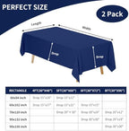 2 Pack 70 x 120 Inch Tablecloths Rectangle Navy Blue Table Cover in 70 x 120 Inch in Navy Blue, alternate view 3