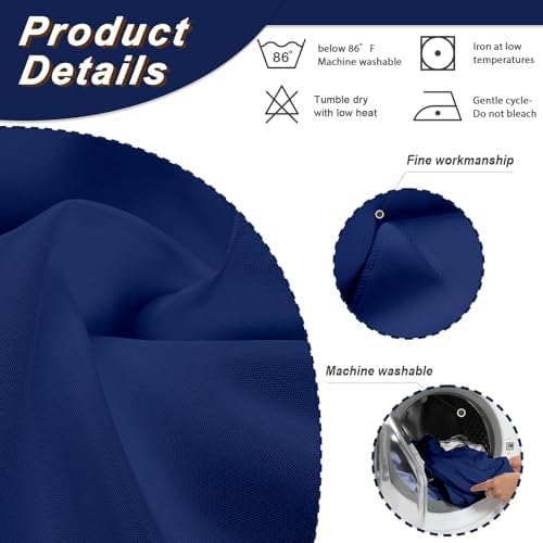 2 Pack 70 x 120 Inch Tablecloths Rectangle Navy Blue Table Cover in 70 x 120 Inch in Navy Blue, alternate view 4