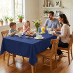 2 Pack 70 x 120 Inch Tablecloths Rectangle Navy Blue Table Cover in 70 x 120 Inch in Navy Blue, alternate view 7