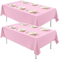 2 Pack 70 x 120 Inch Tablecloths Rectangle Pink Table Cover in 70 x 120 Inch in Pink